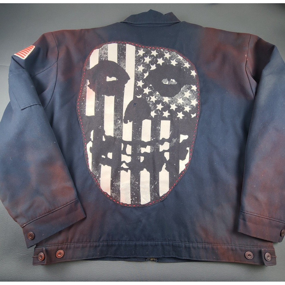 Red Kap Misfits Fiend Skull Mens XL Custom Work Jacket Punk Horror Distressed